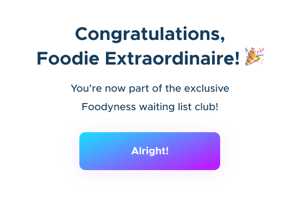 Congratulations, Foodie Extraordinaire!